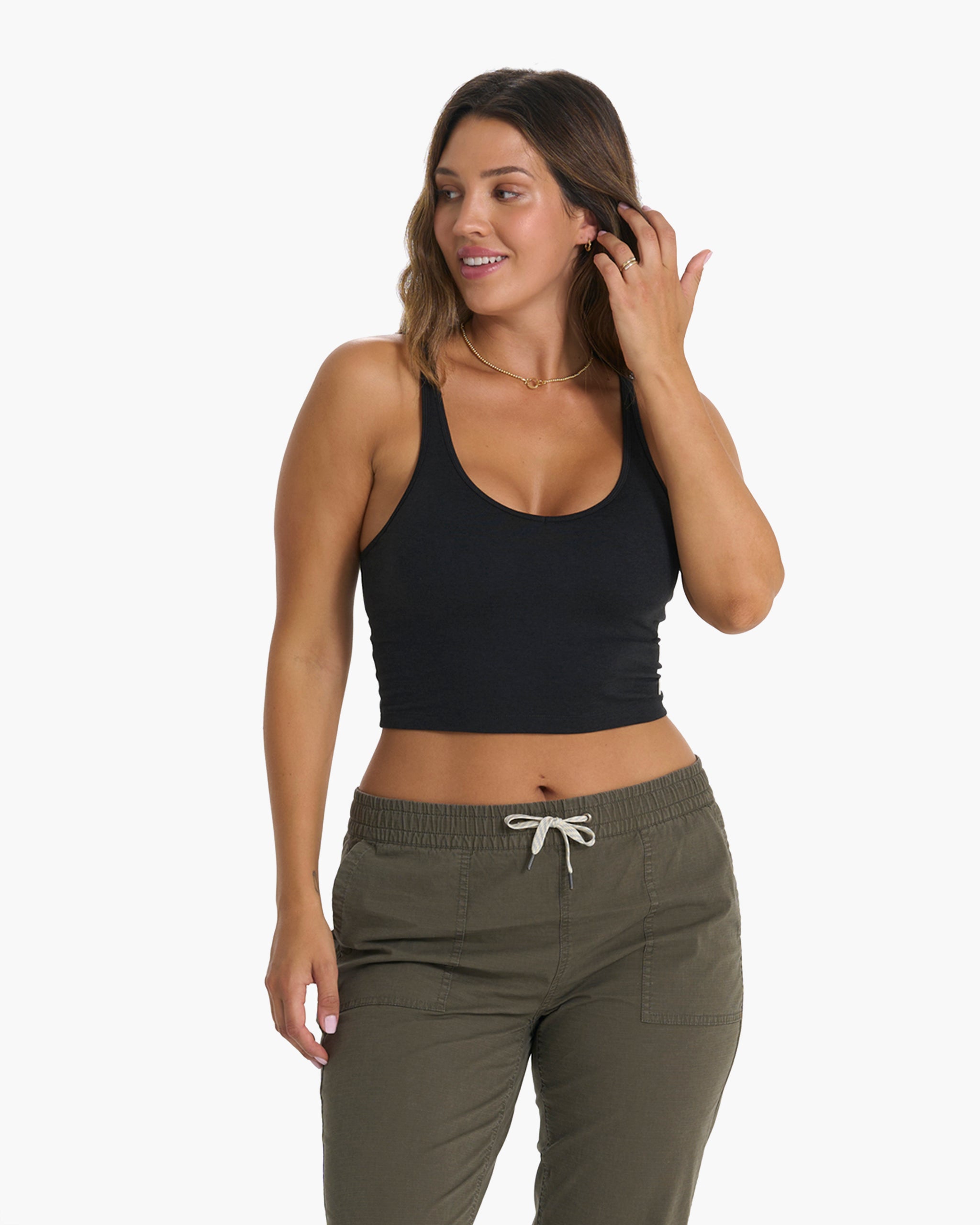 Halo Performance Crop | Black Heather