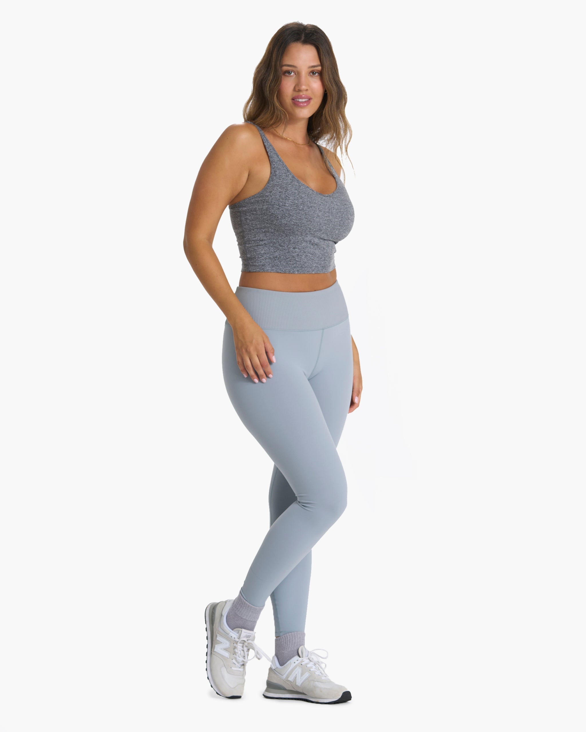 Halo Performance Crop | Heather Grey