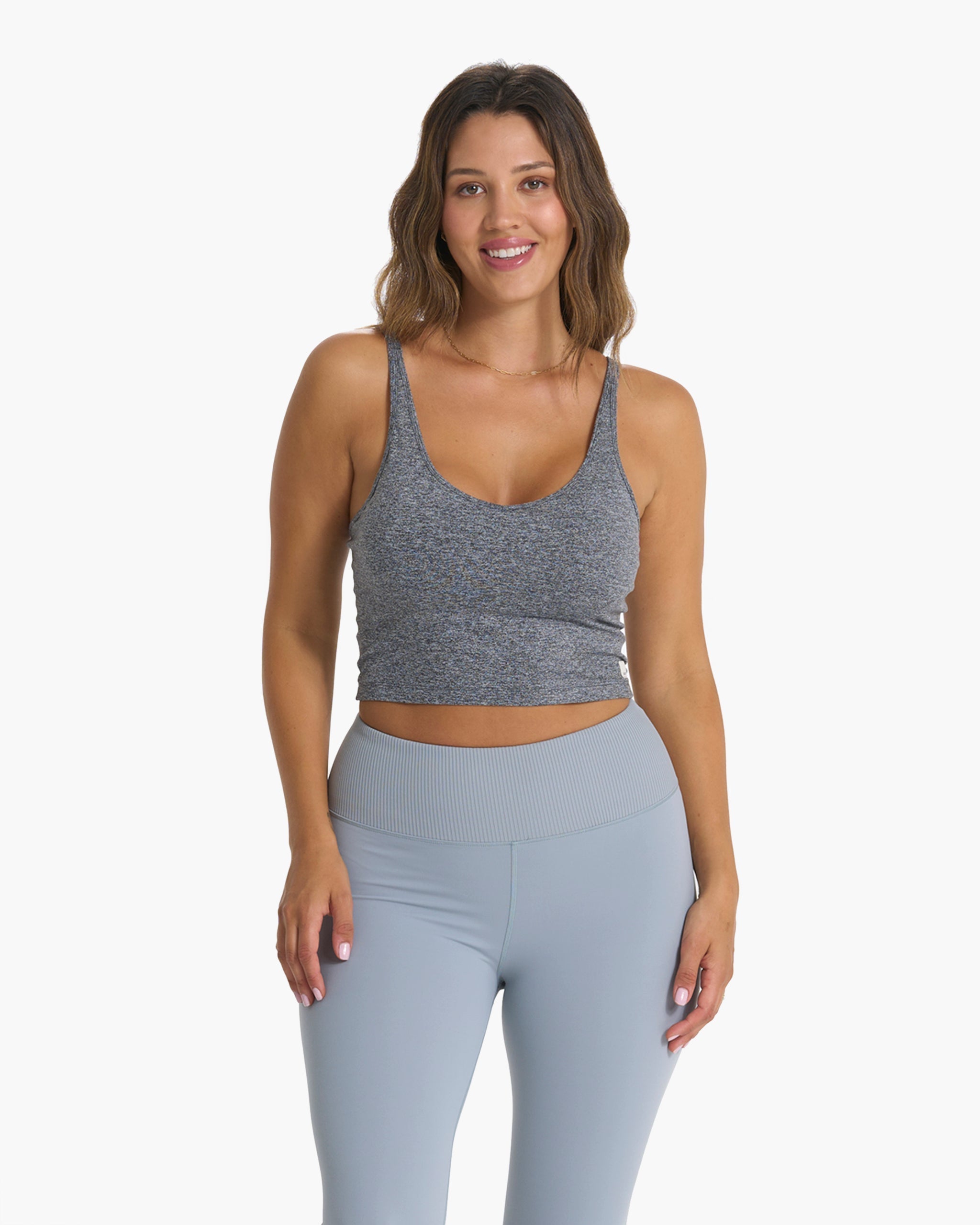 Halo Performance Crop | Heather Grey