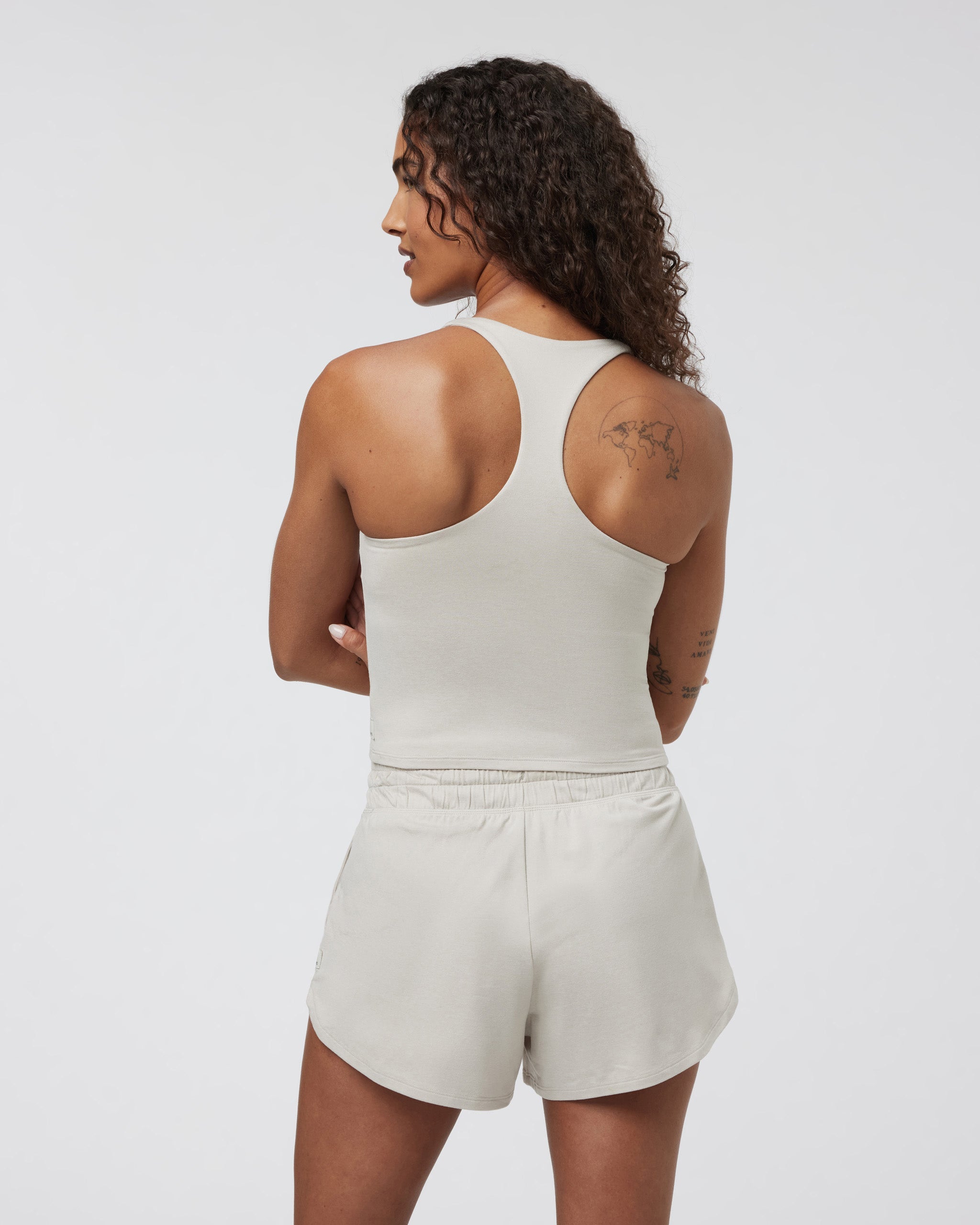 Halo Performance Crop 2.0 | Ecru Heather