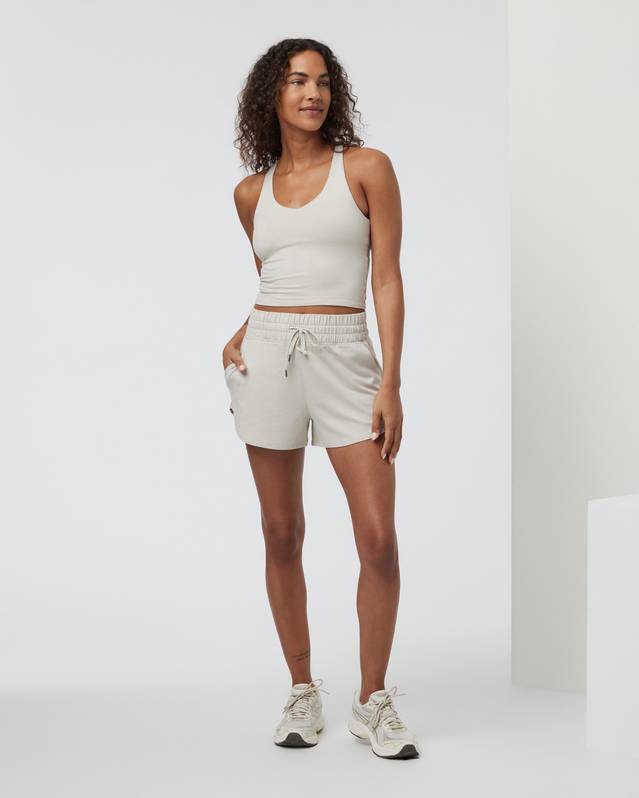 Halo Performance Crop 2.0 | Ecru Heather