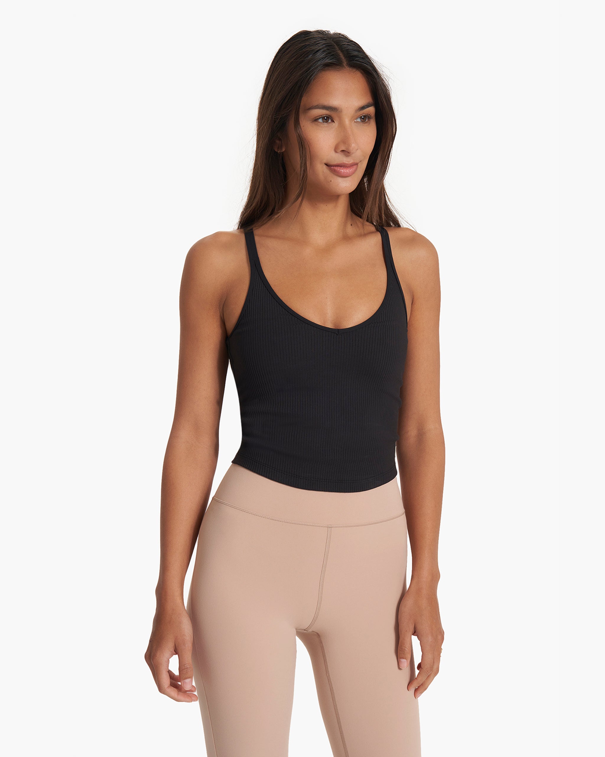 Rib Crop Tank | Black