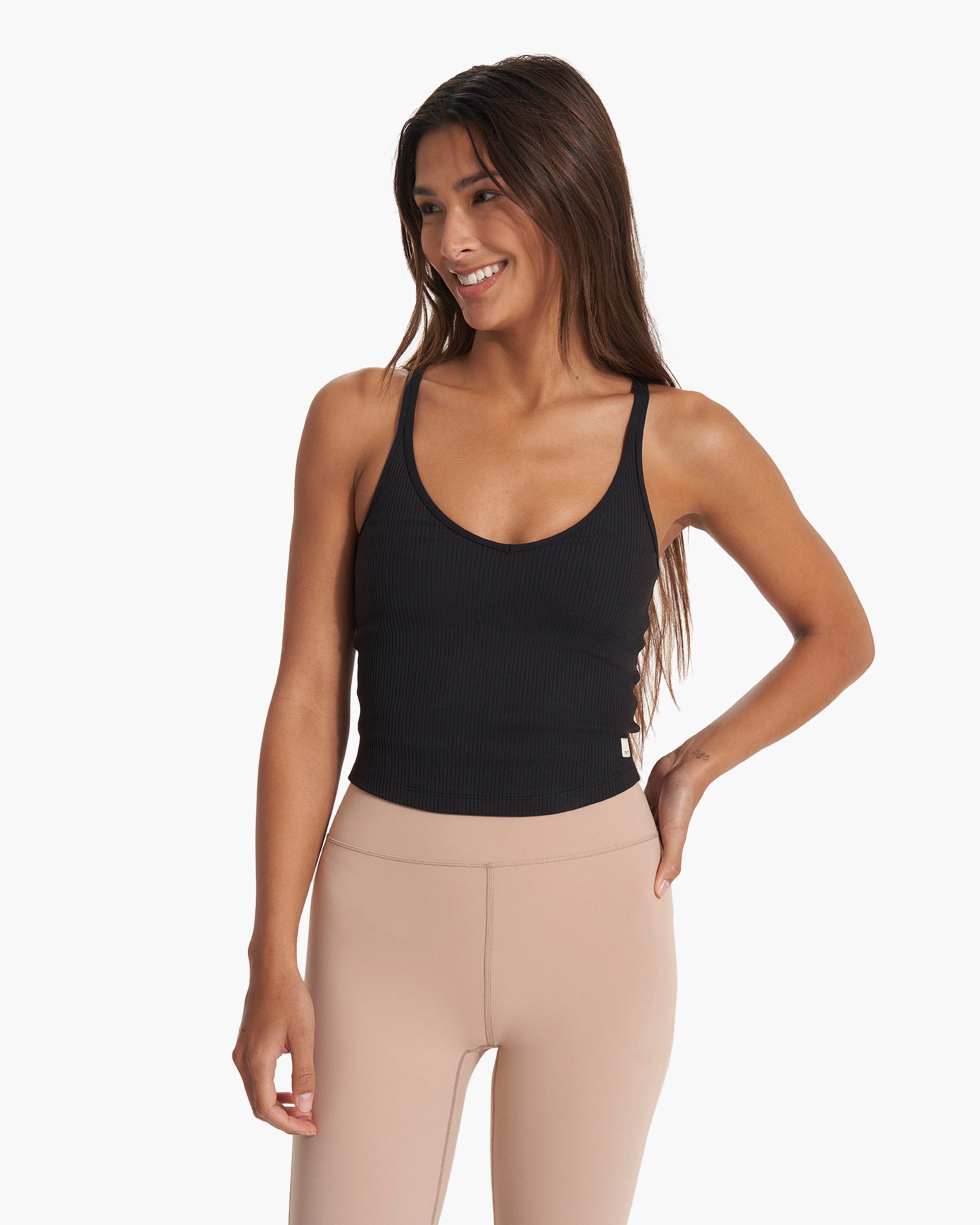 Rib Crop Tank | Black