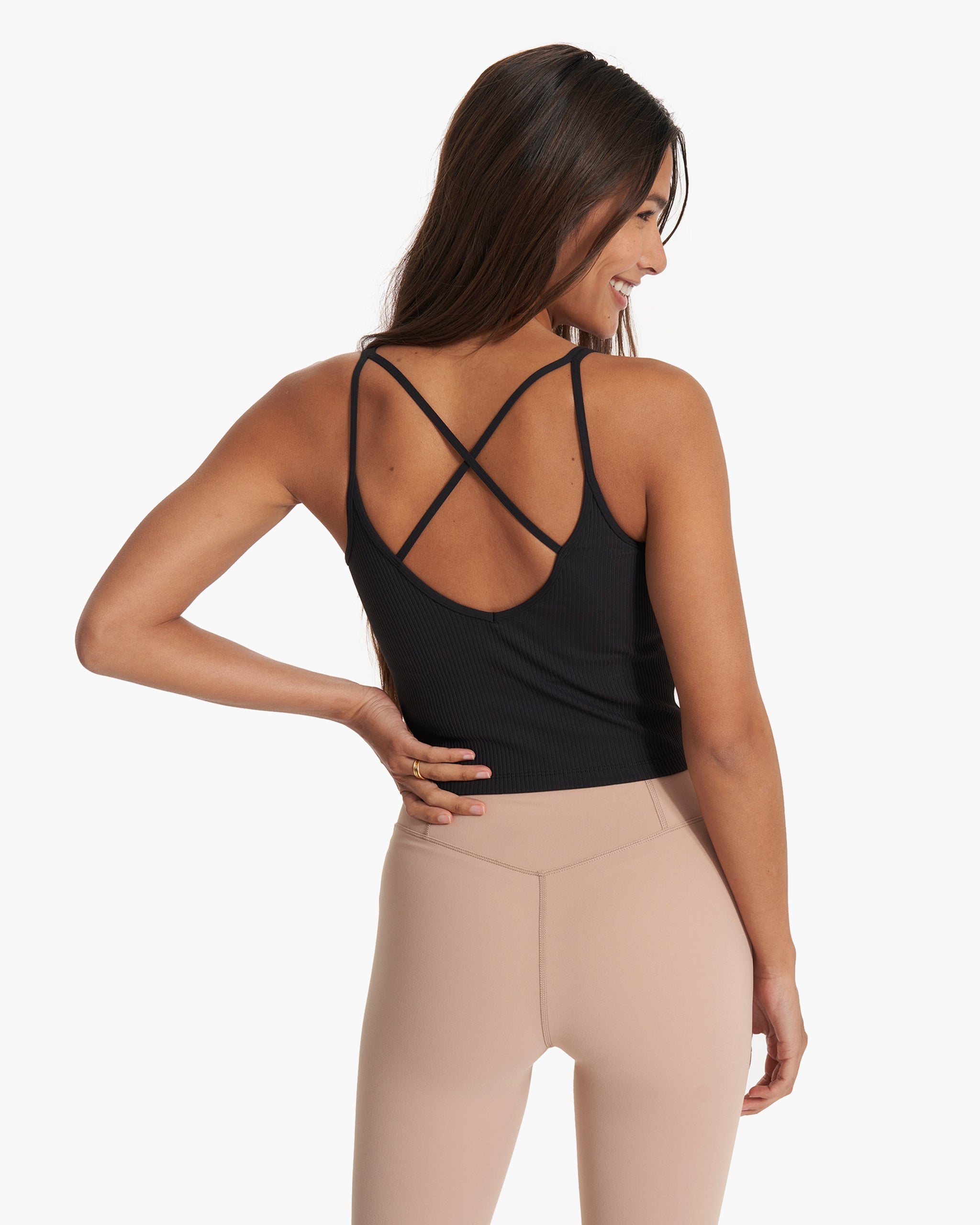 Rib Crop Tank | Black