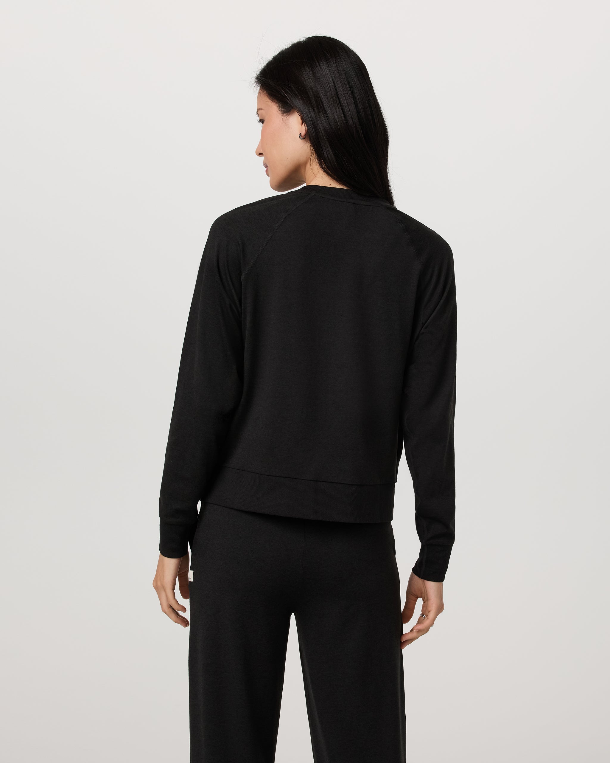 Long Sleeve Halo Crew | Black Heather