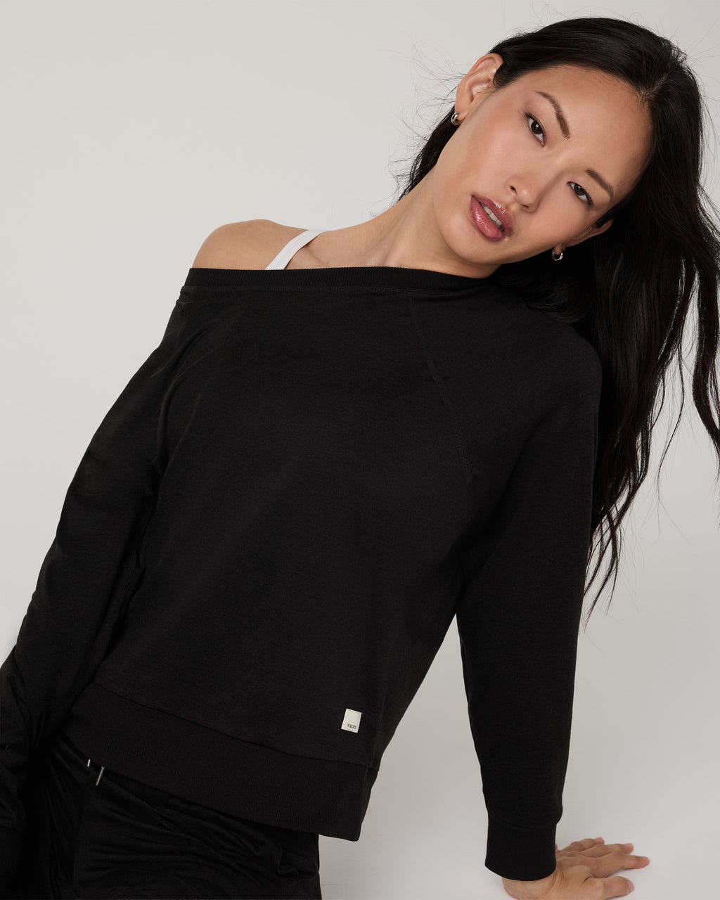 Long Sleeve Halo Crew | Black Heather