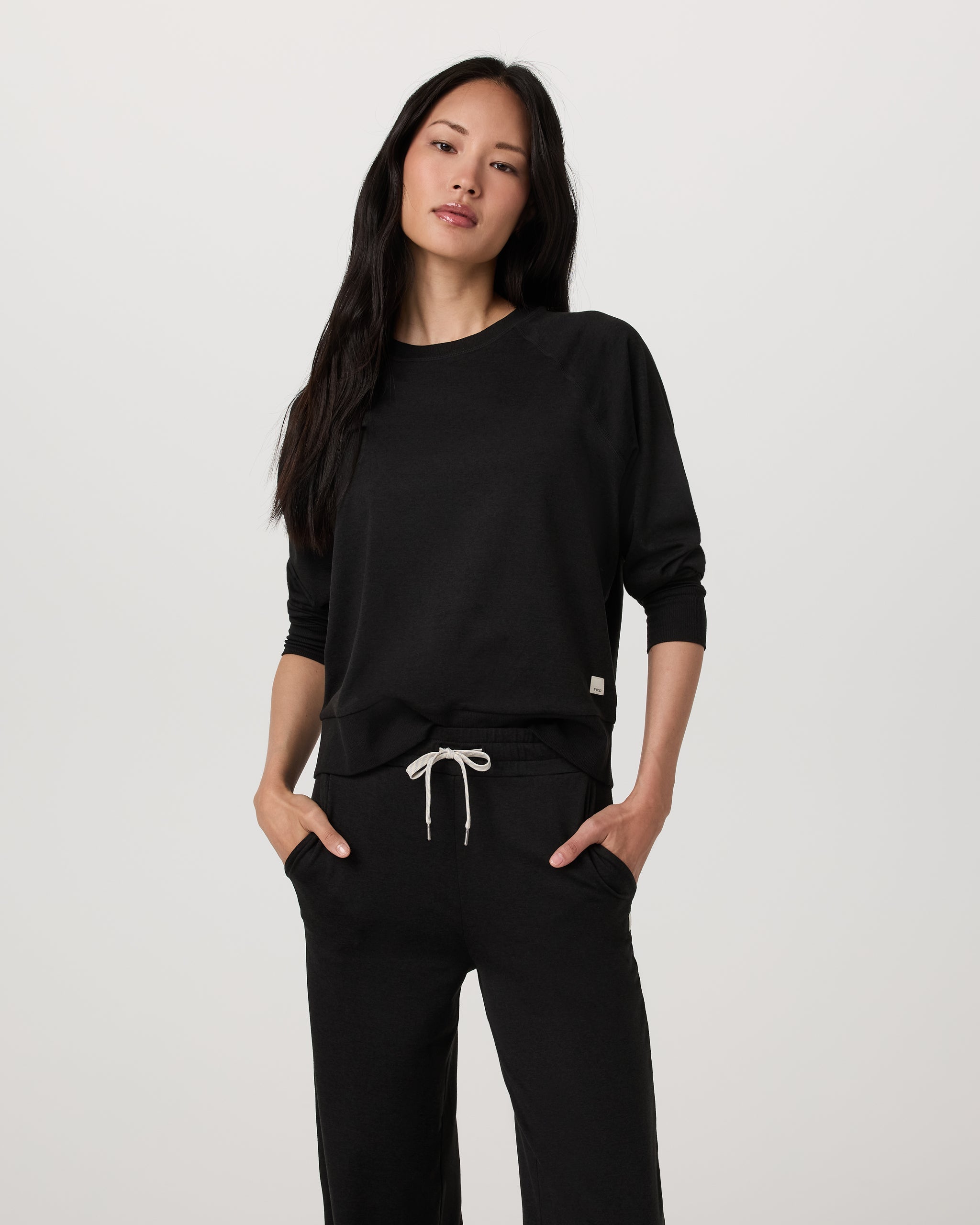 Long Sleeve Halo Crew | Black Heather