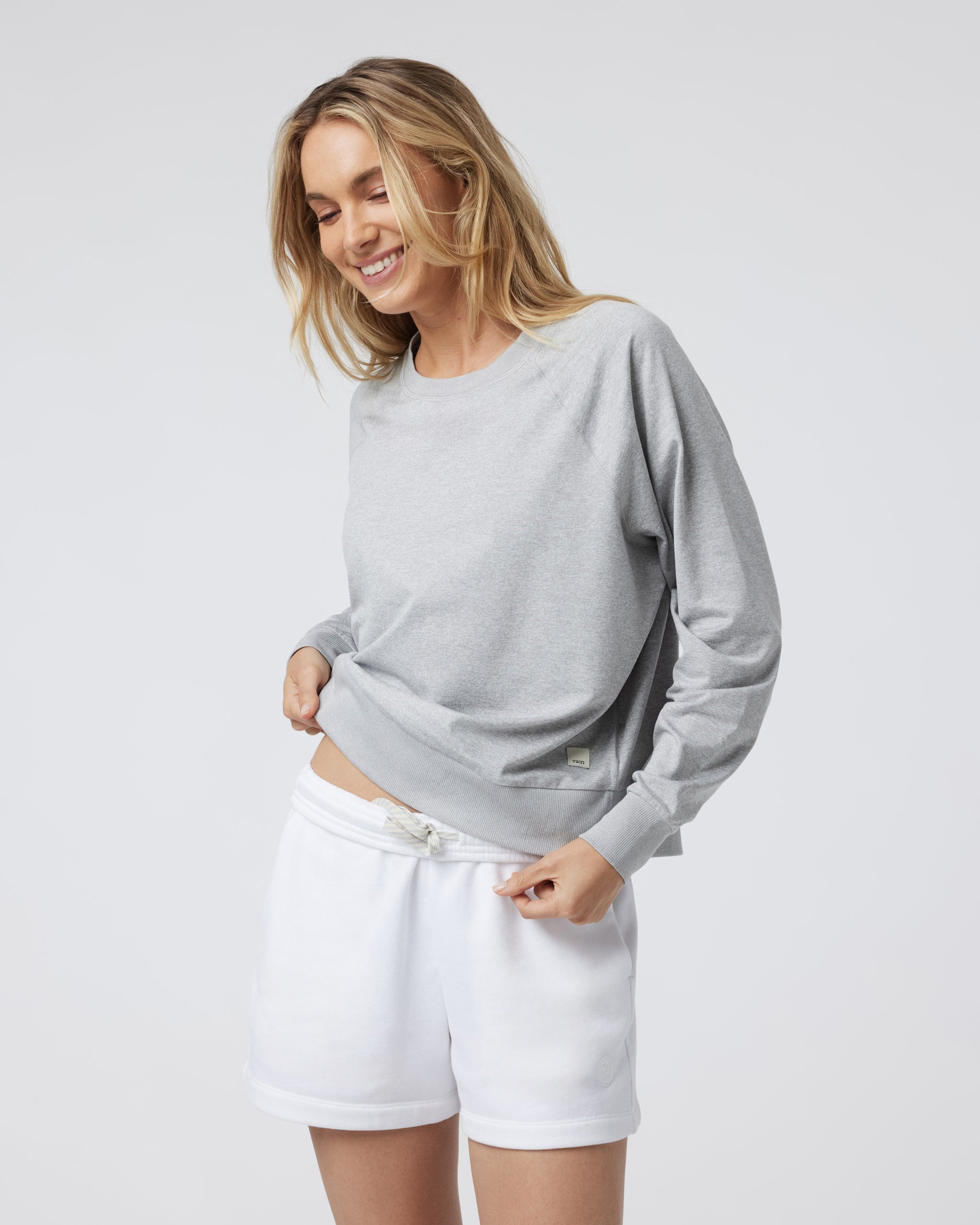 Long-Sleeve Halo Crew | Pale Grey Heather