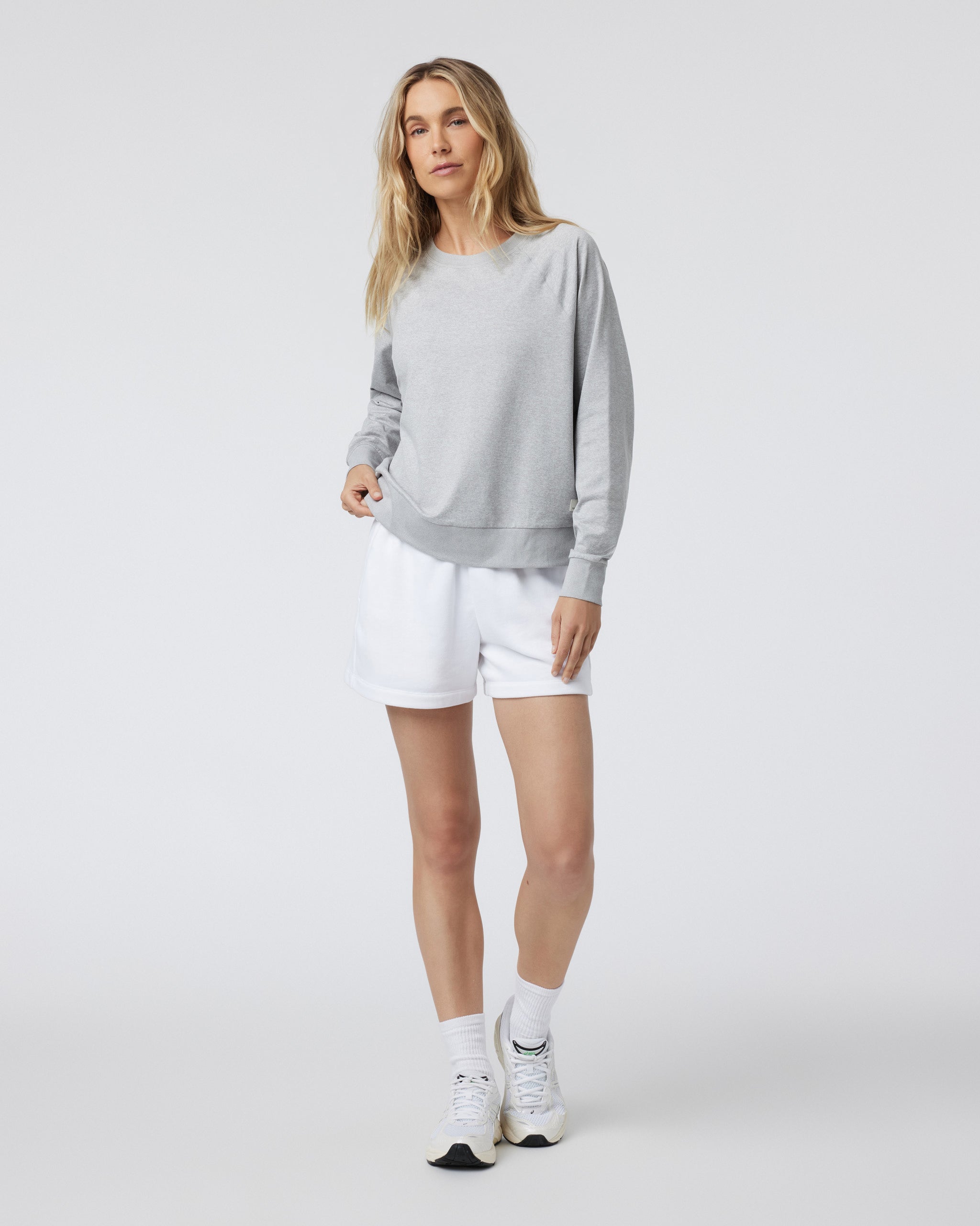 Long-Sleeve Halo Crew | Pale Grey Heather