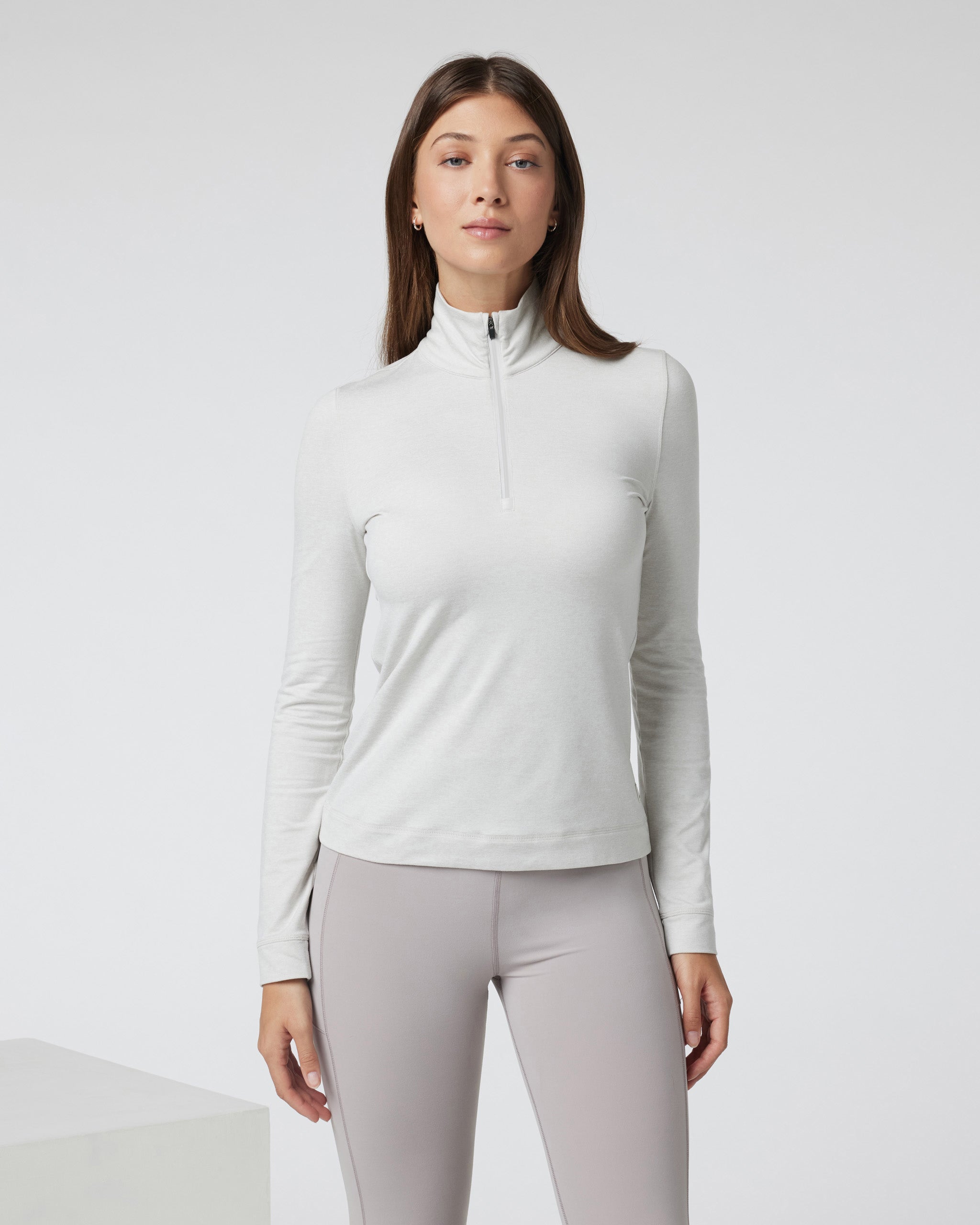 Halo Essential Half Zip | Salt Heather