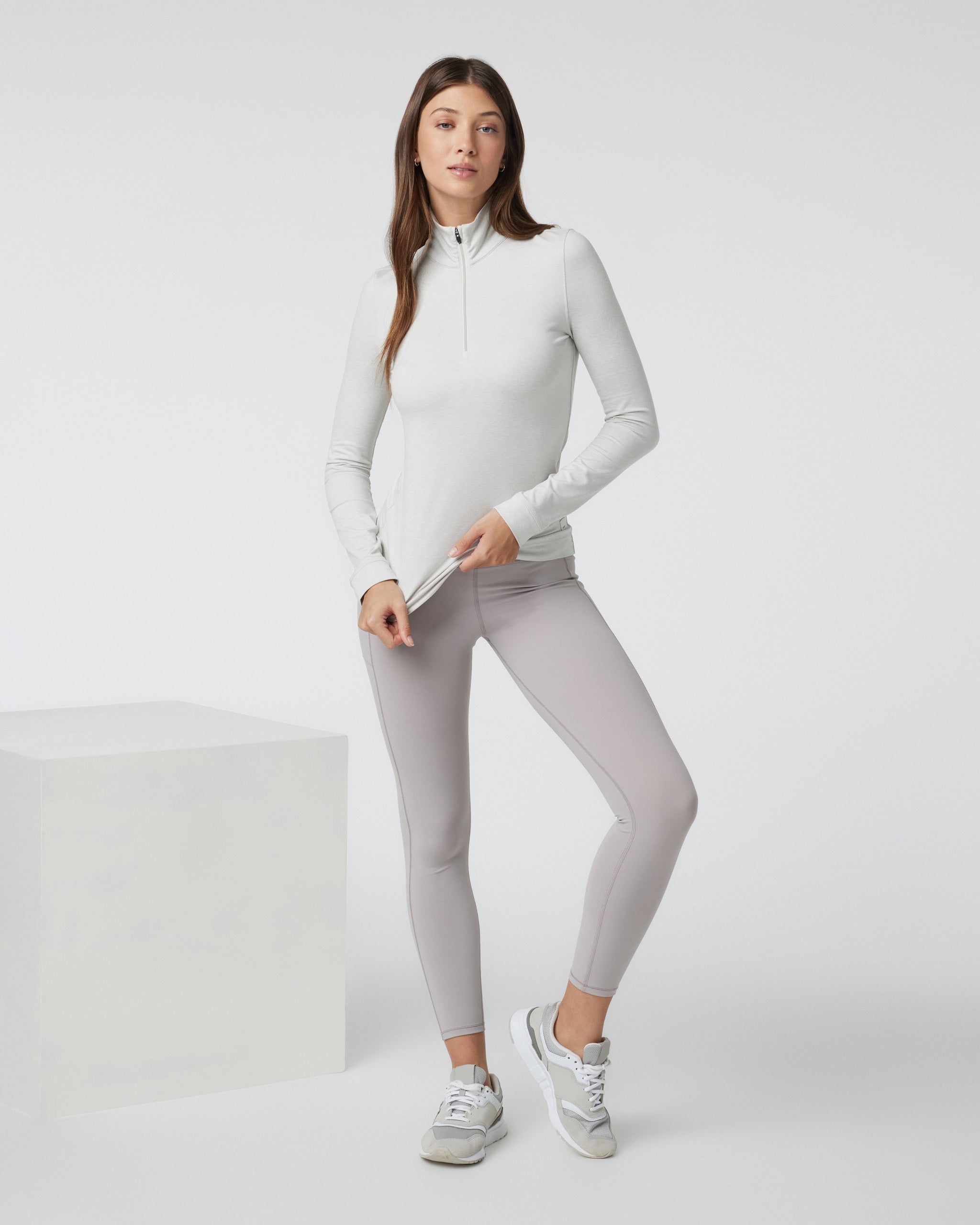 Halo Essential Half Zip | Salt Heather